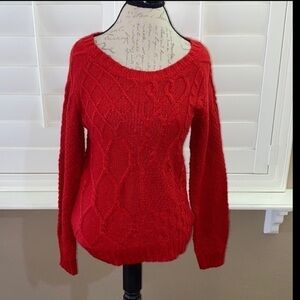 Mossimo Red Cable Knit Sweater